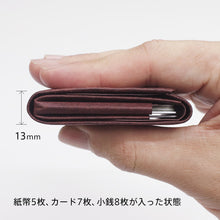 画像をギャラリービューアに読み込む, スリムで軽く環境にもやさしい、耐洗紙製の小さな財布です。名刺サイズのコンパクトさながら、普段使いにも充分な収納量を備えています。